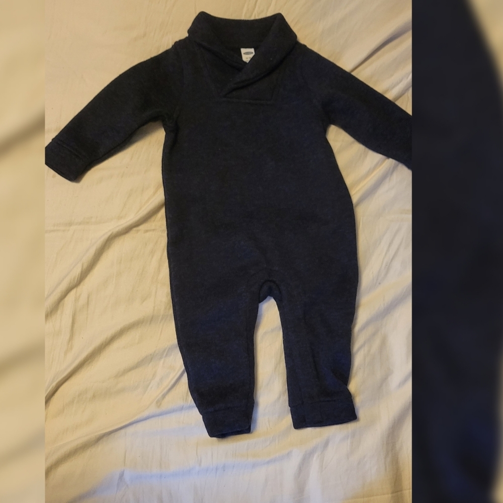 Dark blue sweater onesie